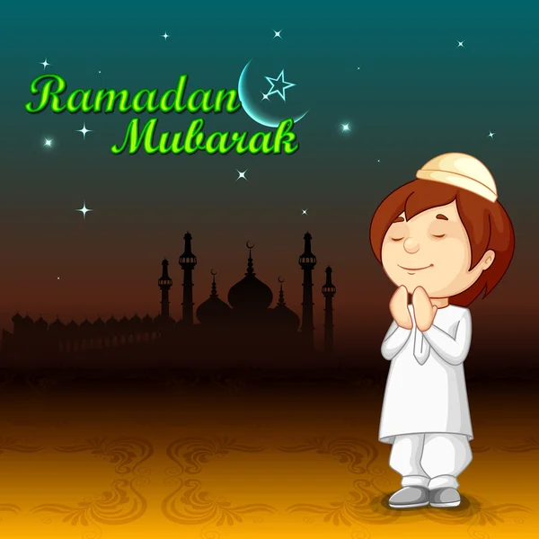 Moslim aanbod namaaz voor eid — Stockvector