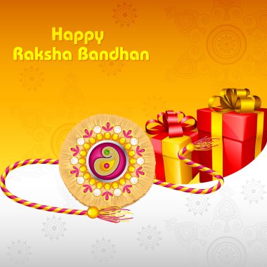 Rakhi with Gift for Raksha Bandhan clipart