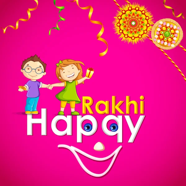 Brother and Sister in Raksha Bandhan — Stock Vector