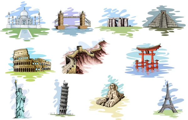 Monument de renommée mondiale — Image vectorielle