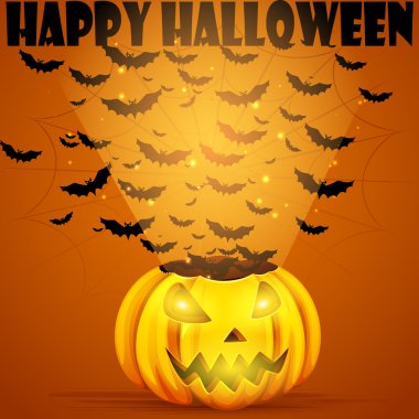 Cadılar Bayramı Balkabağı dışarı uçan yarasa