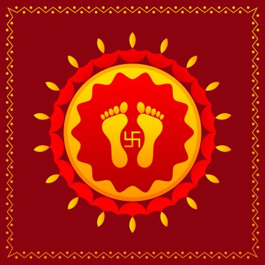 ayak izleri üzerinde diwali Tanrıça lakshami