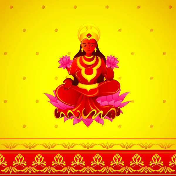 Godess Lakshmi em Diwali — Vetor de Stock