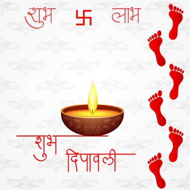 ayak izleri üzerinde diwali Tanrıça lakshami