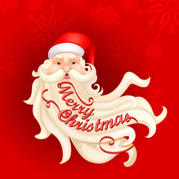 Santa Claus's beard forming Merry Christmas — Stock Vector