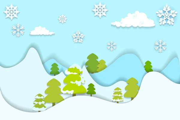 Snowy sosny — Wektor stockowy