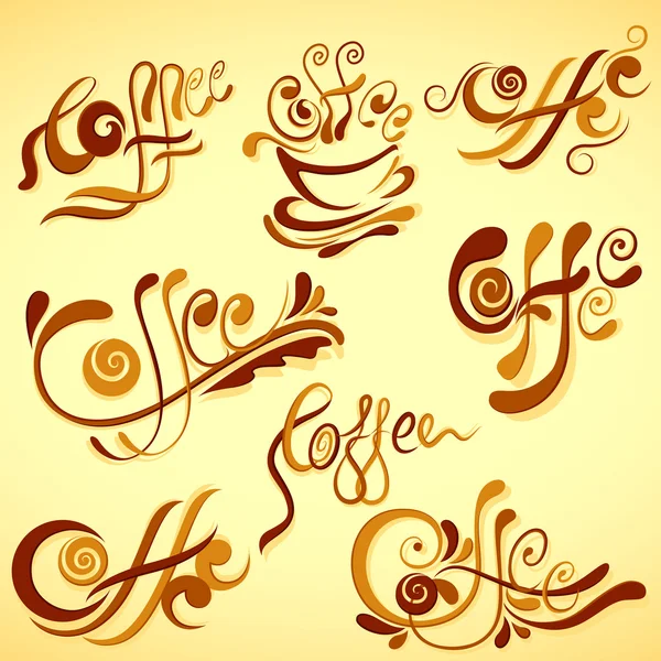 咖啡 typograph — 图库矢量图片