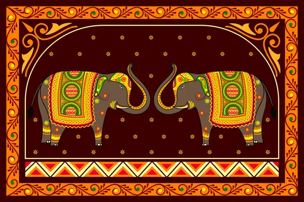 Éléphant décoré — Image vectorielle