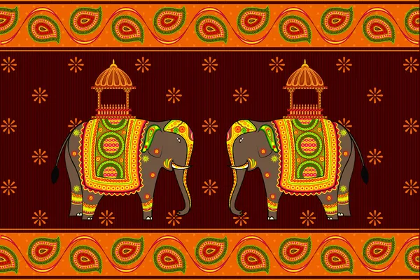 Decorated Elephant — Stock Vector