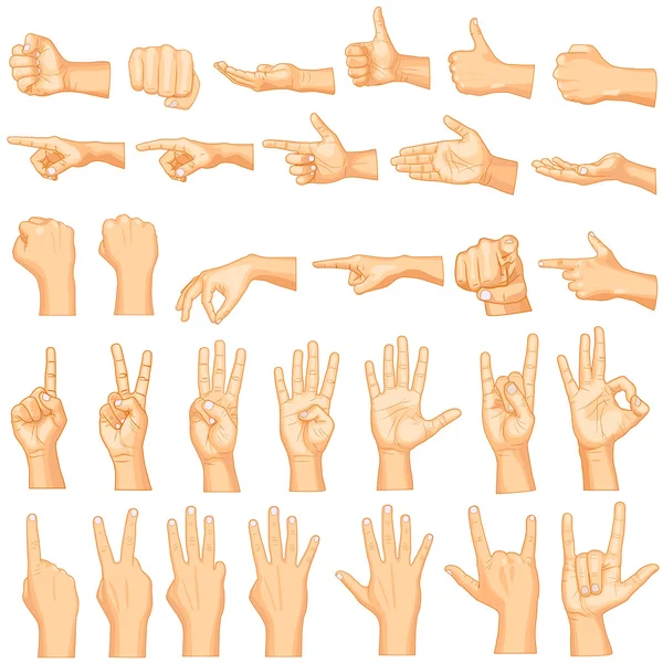 Hand Gestures — Stock Vector