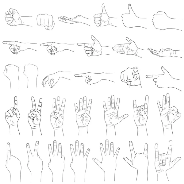 Hand Gestures — Stock Vector