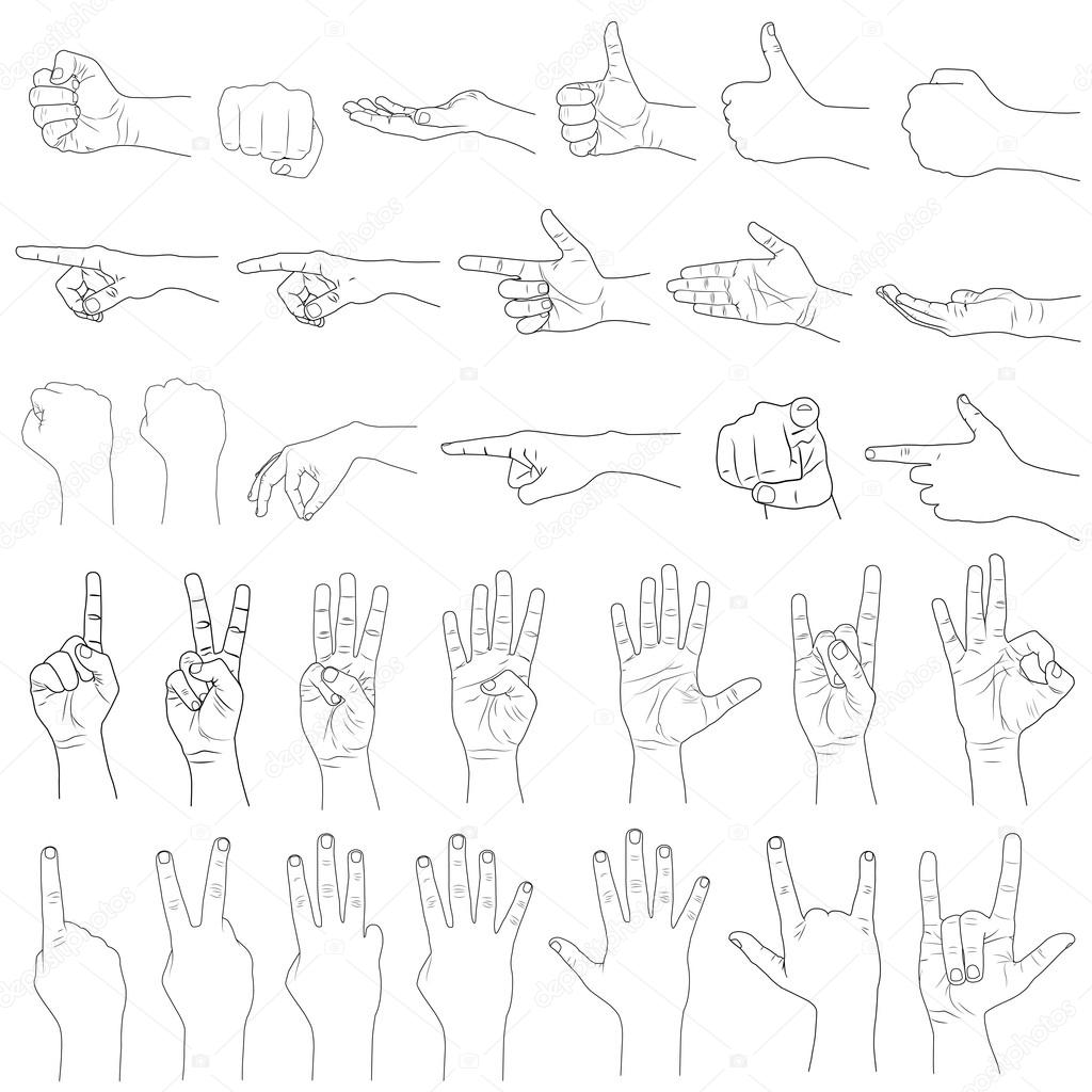 Hand Gestures — Stock Vector © stockshoppe #38032515