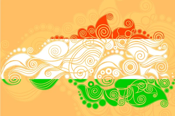 Floral India Flag — Stock Vector