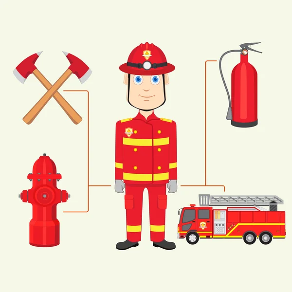 Fireman — Stock Vector