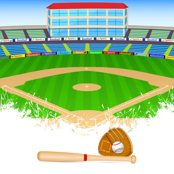 Campo de béisbol — Vector de stock