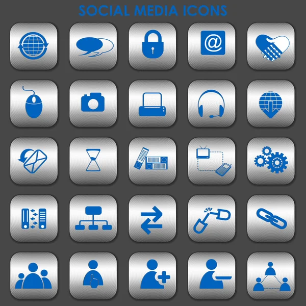 Ikoner för sociala medier — Stock vektor