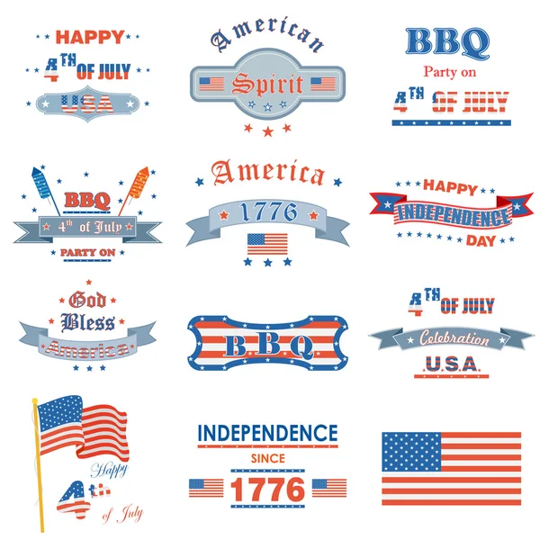 Quarto de julho dia da independência americana —  Vetores de Stock