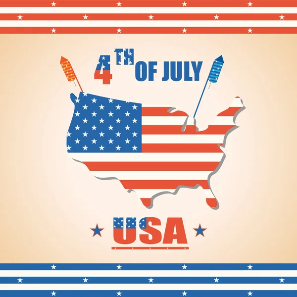 Cuarto de julio día de la independencia de América — Archivo Imágenes Vectoriales