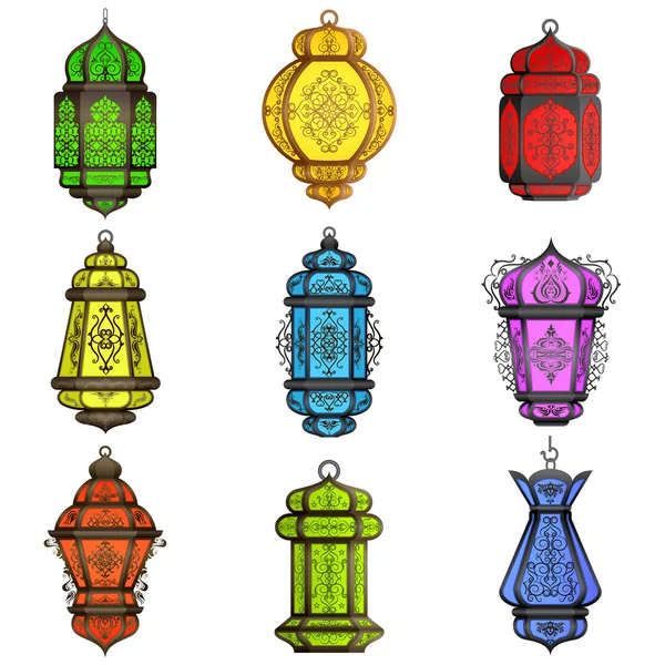 Lampă arabică colorată — Vector de stoc