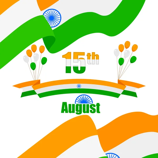 Palloncino tricolore indiano e bandiera di India — Vettoriale Stock