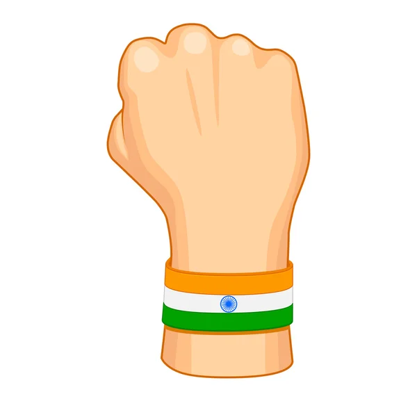 Mão pintada na cor da bandeira indiana — Vetor de Stock