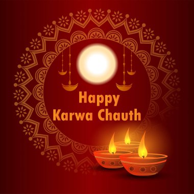 Hindistan Karwa Chauth bayram festivali için Hint Puja Thali