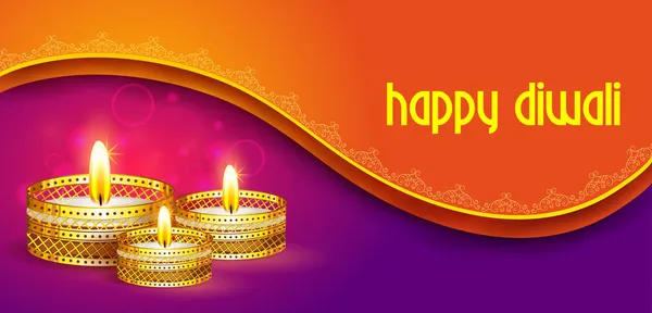 Happy Diwali festival vakantie viering van India begroeting achtergrond — Stockvector