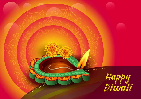 Happy Diwali festival holiday celebration of India greeting background — Stock Vector