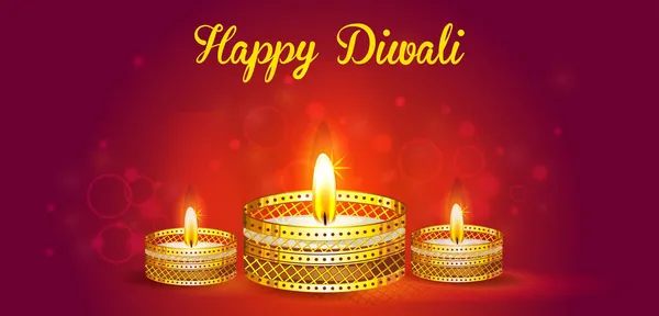 สุขสันต์วันหยุดเทศกาล Diwali ของอินเดีย — ภาพเวกเตอร์สต็อก