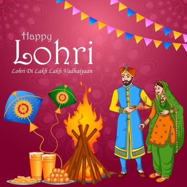 Mutlu Lohri tatil Punjab India Bayramı