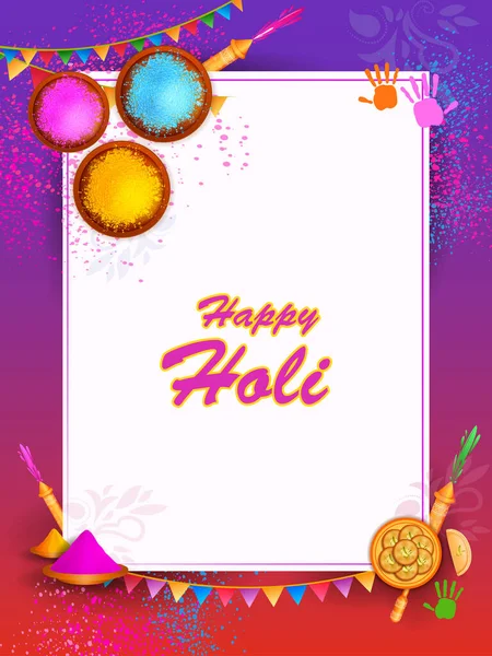 Festival de la India de Color Fondo Holi feliz — Vector de stock