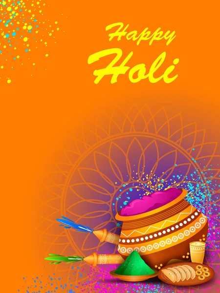 Festival de la India de Color Fondo Holi feliz — Vector de stock