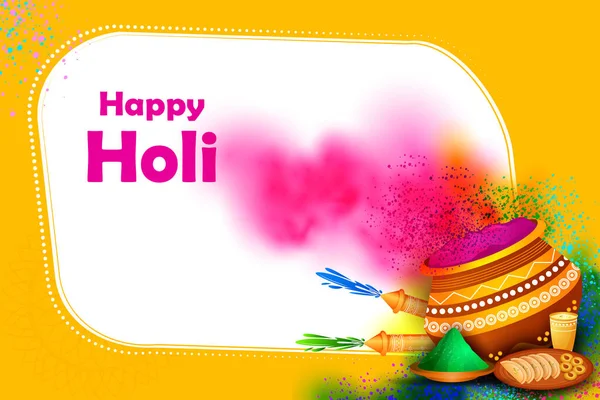 Indien Festival of Color Happy Holi Hintergrund — Stockvektor