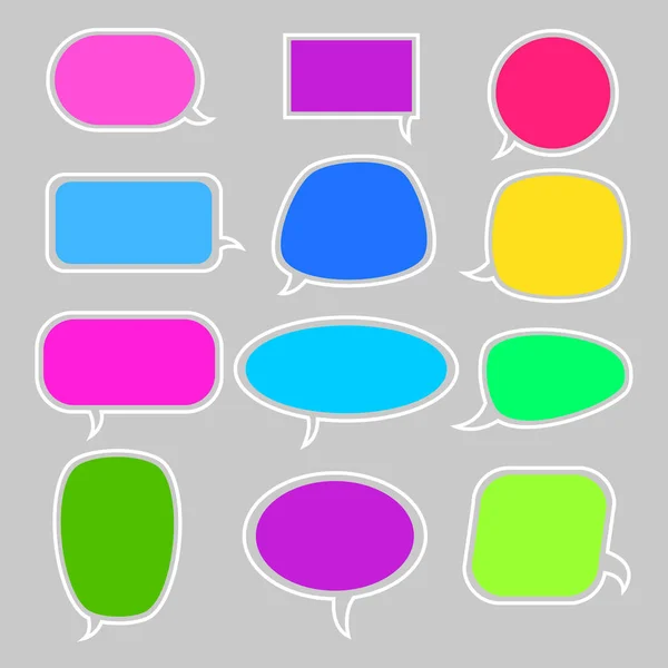 Set of chat, speech or though bubble on isolated background — Stock Vector