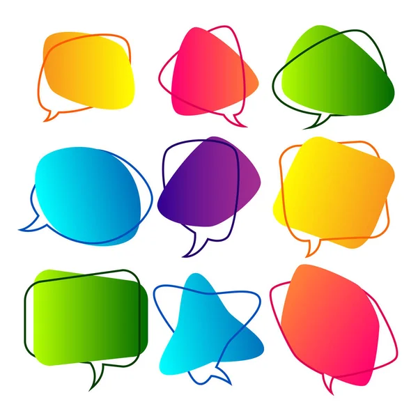 Set of chat, speech or though bubble on isolated background — Stock Vector