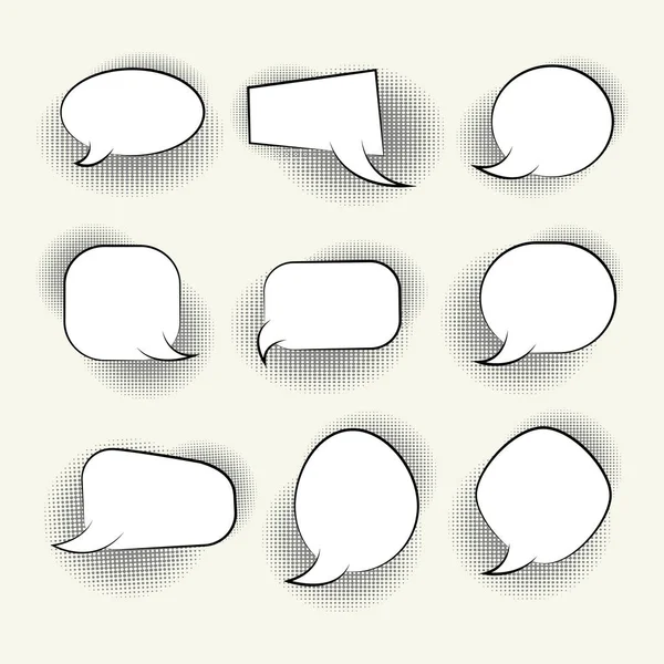 Set of chat, speech or though bubble on isolated background — Stock Vector