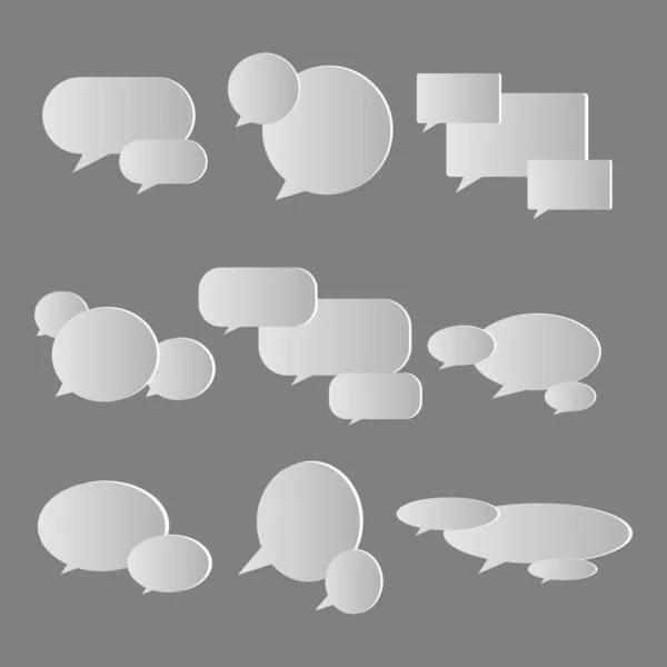 Set of chat, speech or though bubble on isolated background — Stock Vector