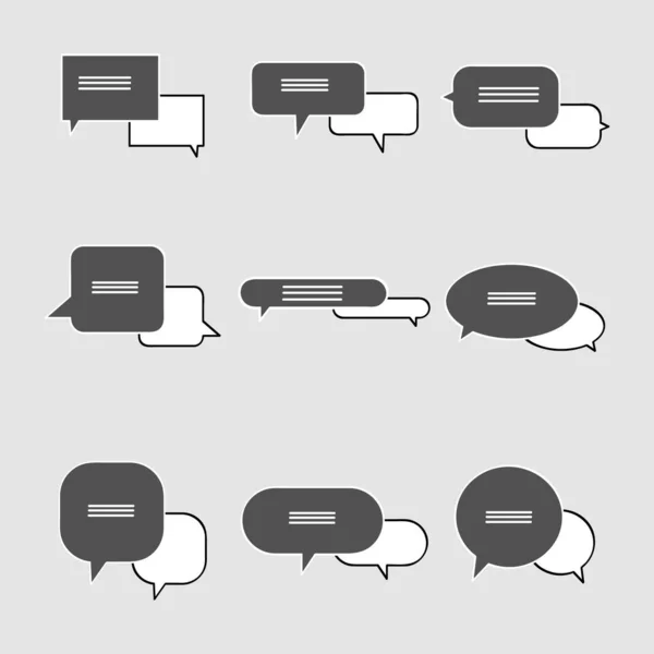 Set of chat, speech or though bubble on isolated background — Stock Vector