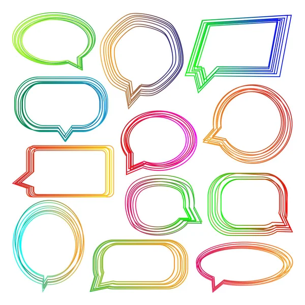 Conjunto de chat, discurso o aunque burbuja en el fondo aislado — Archivo Imágenes Vectoriales