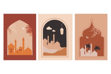 İslam Camii ile Ramazan arkaplanı için Ramazan Kareem 'in vektör illüstrasyonu