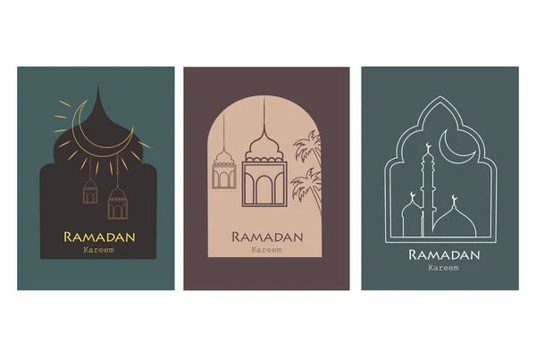 Ilustración Vectorial Ramadán Kareem Saludos Para Fondo Del Ramadán Con — Archivo Imágenes Vectoriales