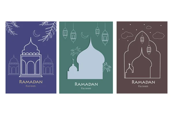 Vector Illustration Ramadan Kareem Greetings Ramadan Background Islamic Mosque — Stock Vector