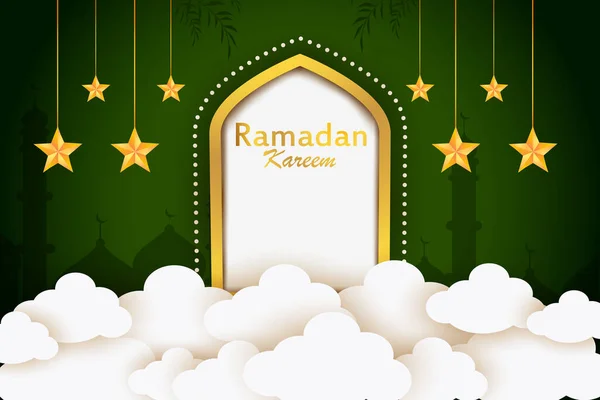 Διανυσματική Απεικόνιση Του Φωτισμένου Λαμπτήρα Για Ramadan Kareem Χαιρετισμούς Για — Διανυσματικό Αρχείο