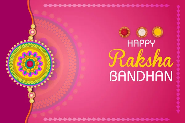 Vector Illustration Decorated Rakhi Indian Festival Raksha Bandhan — Stock Vector