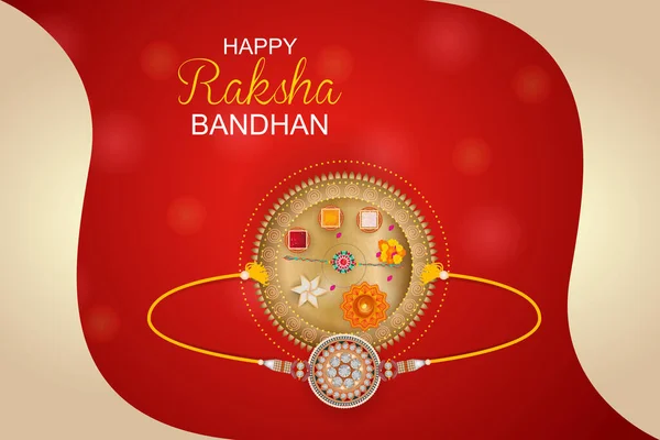 Vector Illustratie Van Gedecoreerde Rakhi Voor Indiase Festival Raksha Bandhan — Stockvector