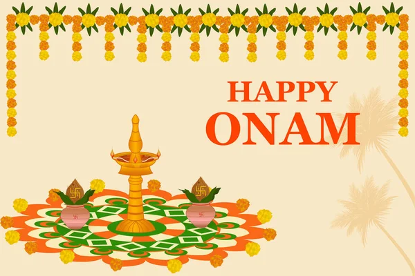 Vektor Illustration Von Happy Onam Großen Einkauf Verkauf Werbung Hintergrund — Stockvektor