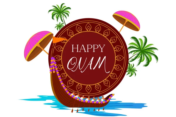 Vectorillustratie Van Happy Onam Grote Shopping Verkoop Advertentie Achtergrond Voor — Stockvector