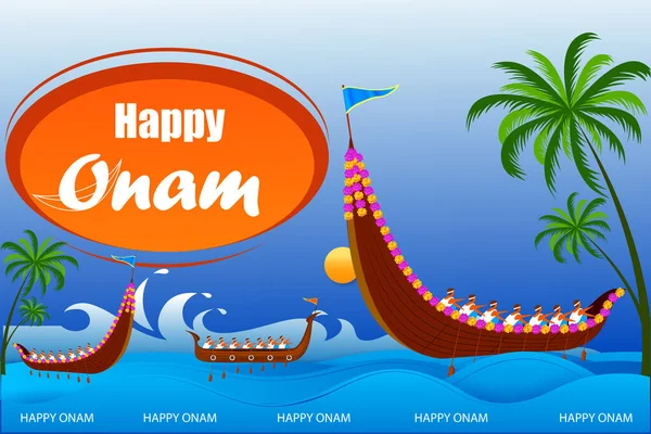 Illustration Vectorielle Happy Onam Big Shopping Vente Publicité Fond Pour — Image vectorielle