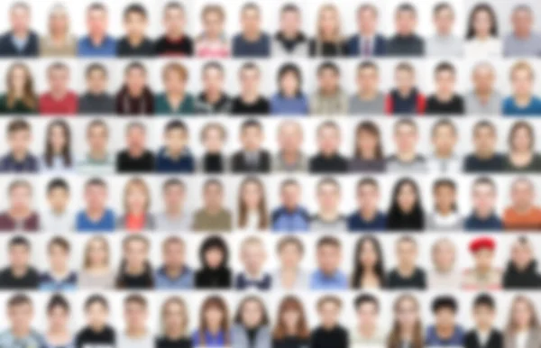 People of different sex and age. Collage on a white background, copy space. No focus.