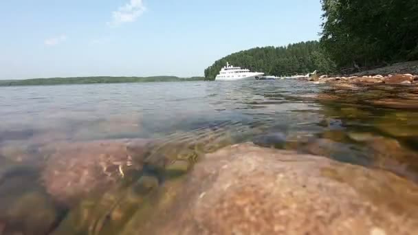 Água Limpa Lago Baikal Câmera Está Submersa Sob Água — Vídeo de Stock